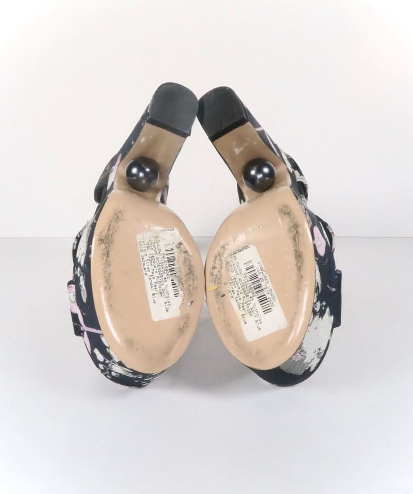 NICHOLAS KIRKWOOD BLUE 'JACQUARD' PLATFORM Strap SANDAL UK 3.5