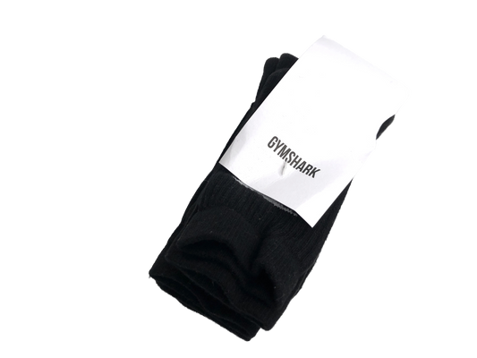 gymshark Black Crew Socks 3 Pack UK S