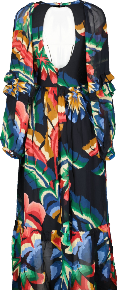 *SENT BLOUSE NOT DRESS* Farm Rio Multicoloured Chevron Forest Maxi Dress BNWT UK S