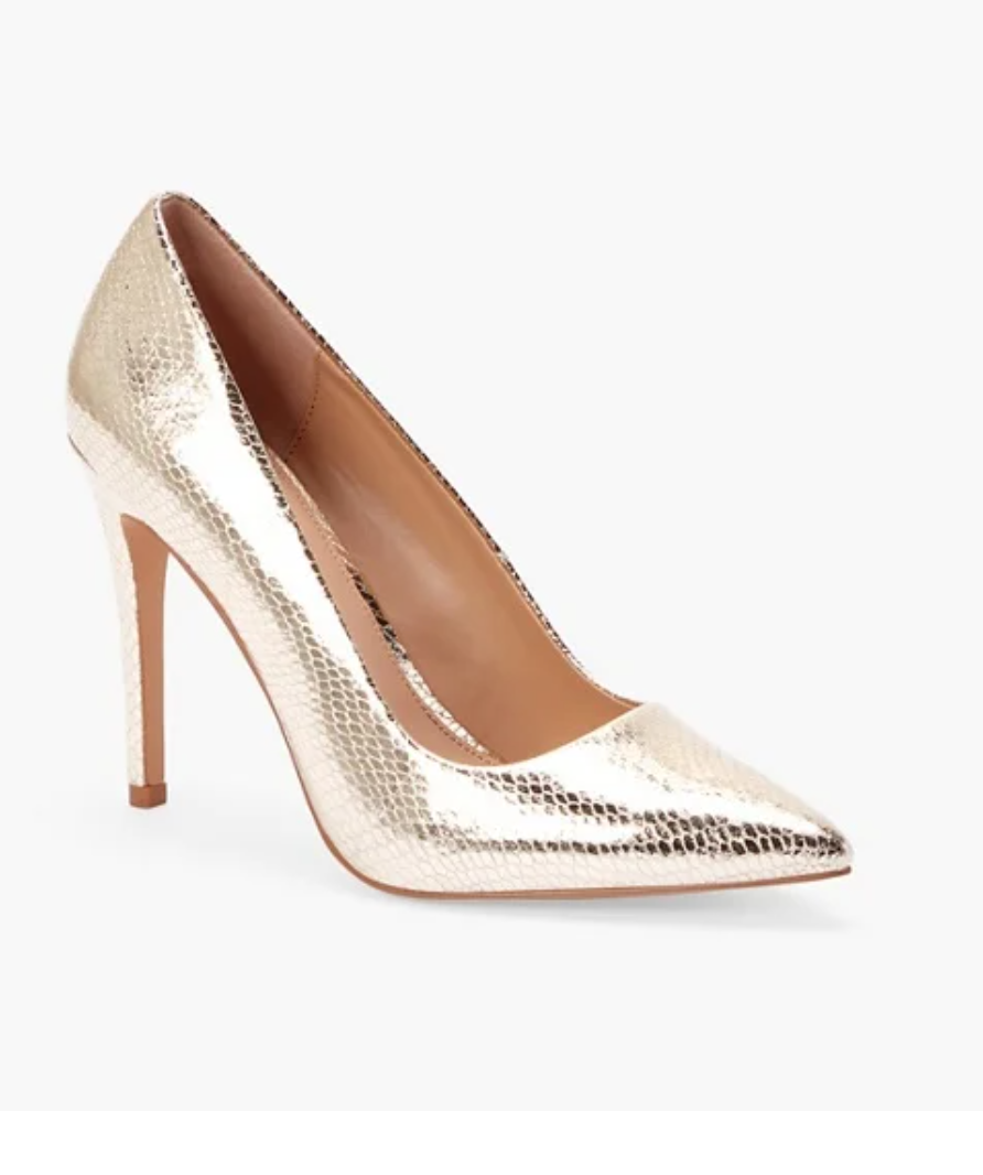Justfab gold snake print gisselle heels EU 38 UK 5