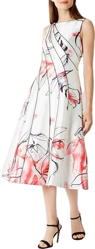 Coast White Hayley Floral Print Seamed Full Midi Dress BNWT UK 10