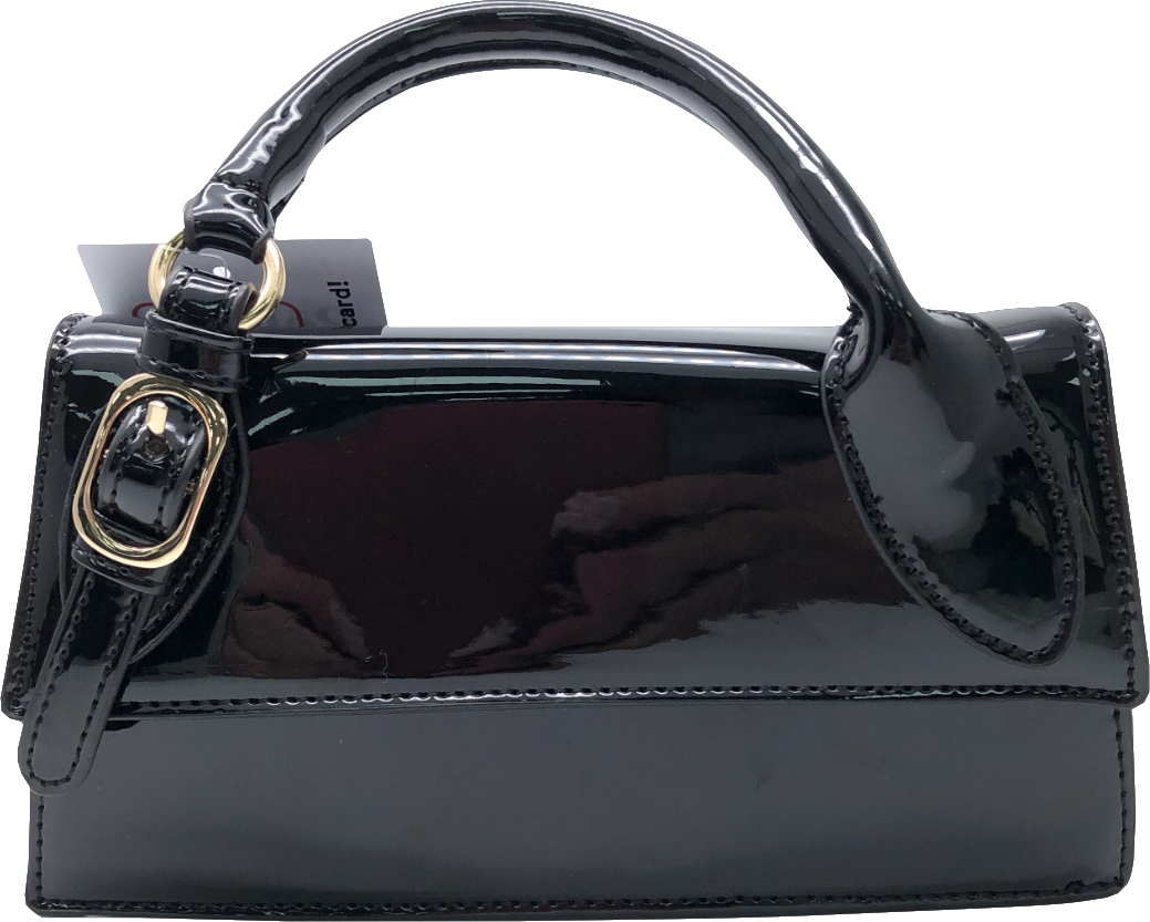 boohoo Black Vinyal Buckle Detail Grab Bag One Size