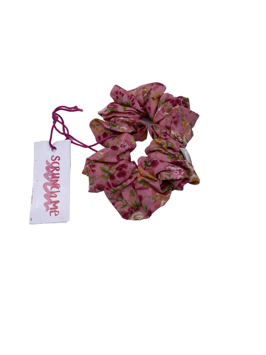 Scrunchie Me Pink Flower Print Scrunchie One Size