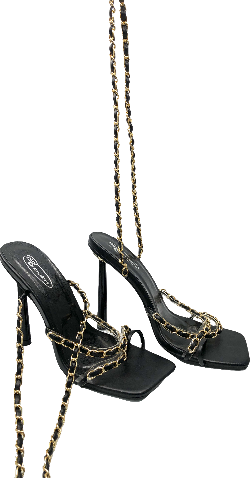 NO DOUBT Lace Up Leg Black Heels UK 7 EU 40 👠