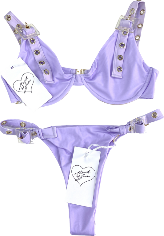 Heart of sun Purple Elle Bikini Set UK S