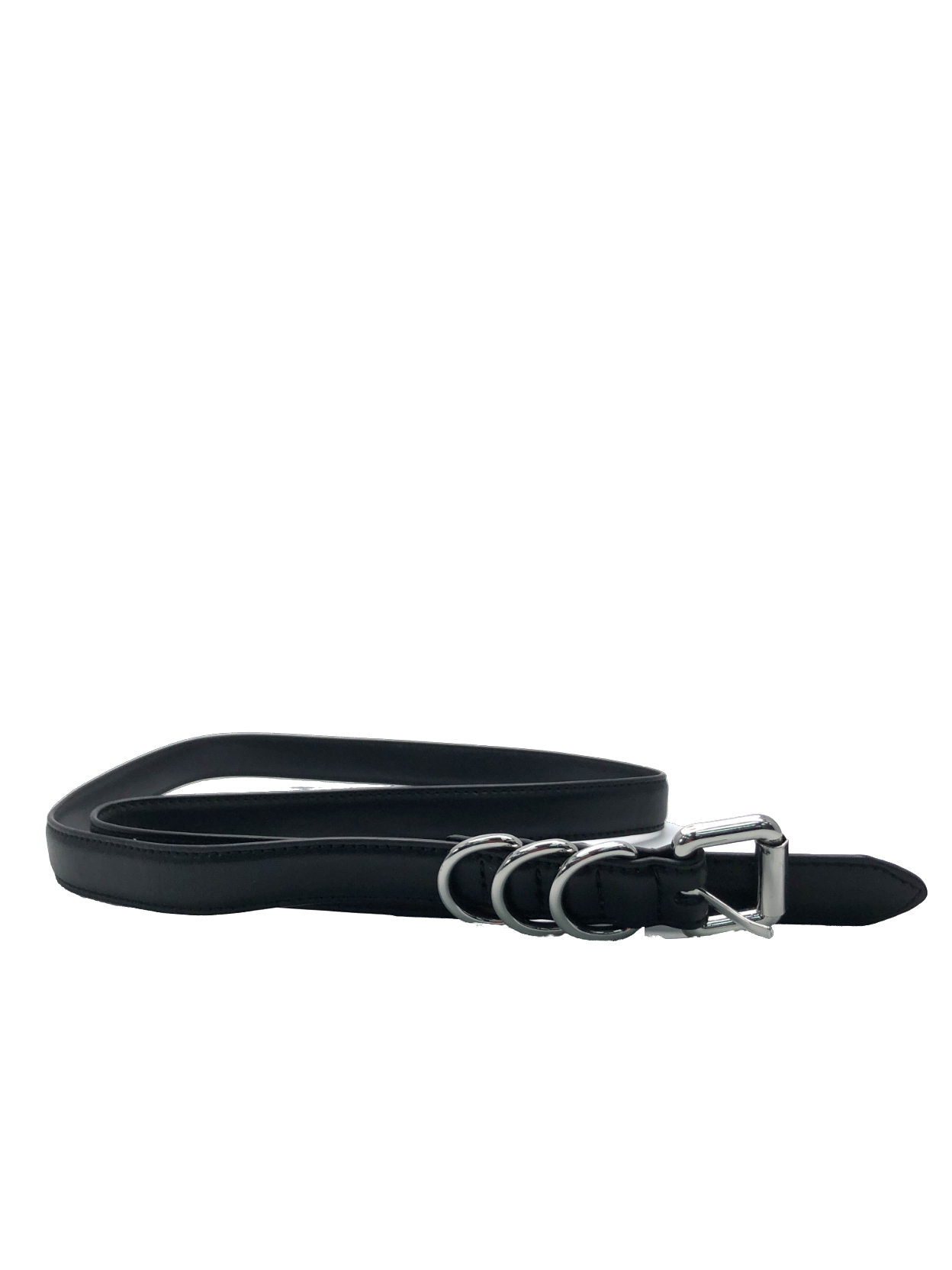Black Multi Silver Ring Belt One Size