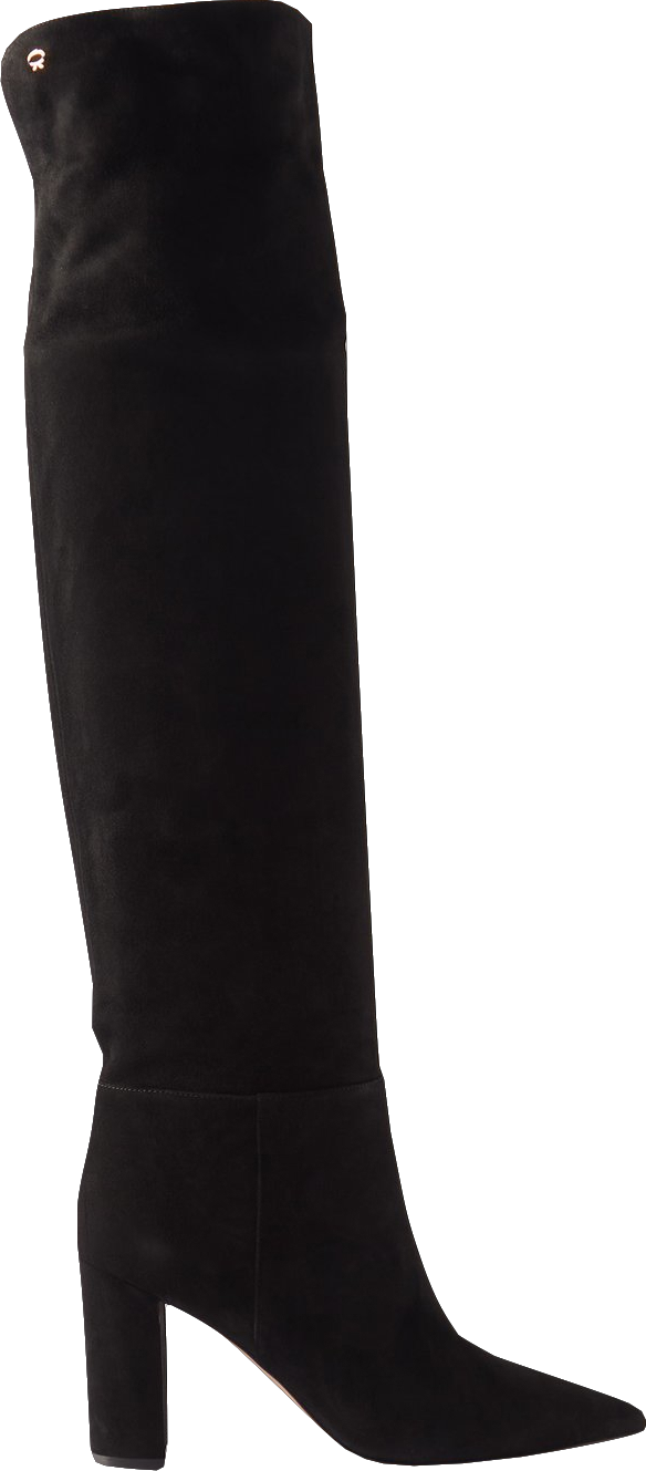 Gianvito Rossi Black Piper 85 Suede Knee Boots UK 5.5 EU 38.5 👠