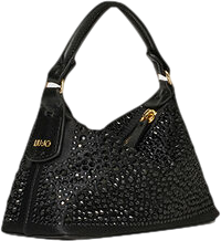 liu-jo Black Micro Hobo Bag With Gemstones