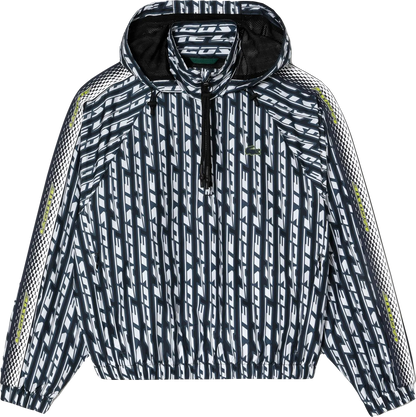 Lacoste Grey Oversized Hooded Track Jacket UK 8