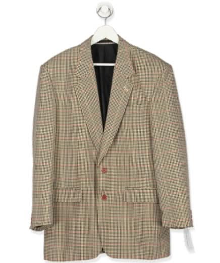 Henry Morell cream/black check blazer UK L