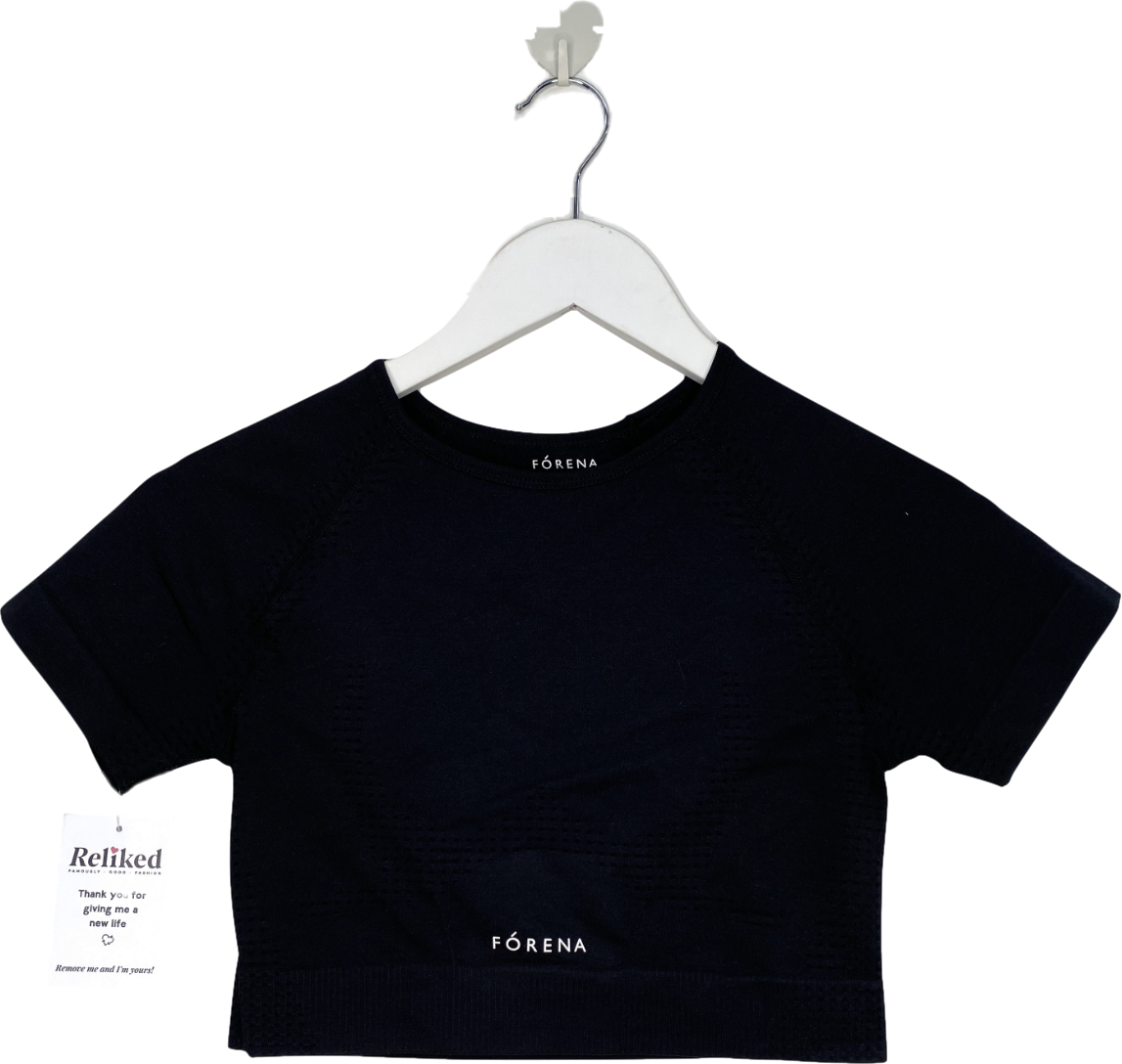 forena Black Seamless Crop Top UK 6-8