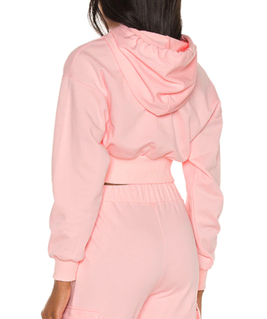 Superdown pink 'angelia' cropped hoodie UK XS