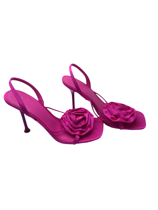 MANGO Pink Flor Stiletto Heeled Sandals UK 7 EU 40 👠