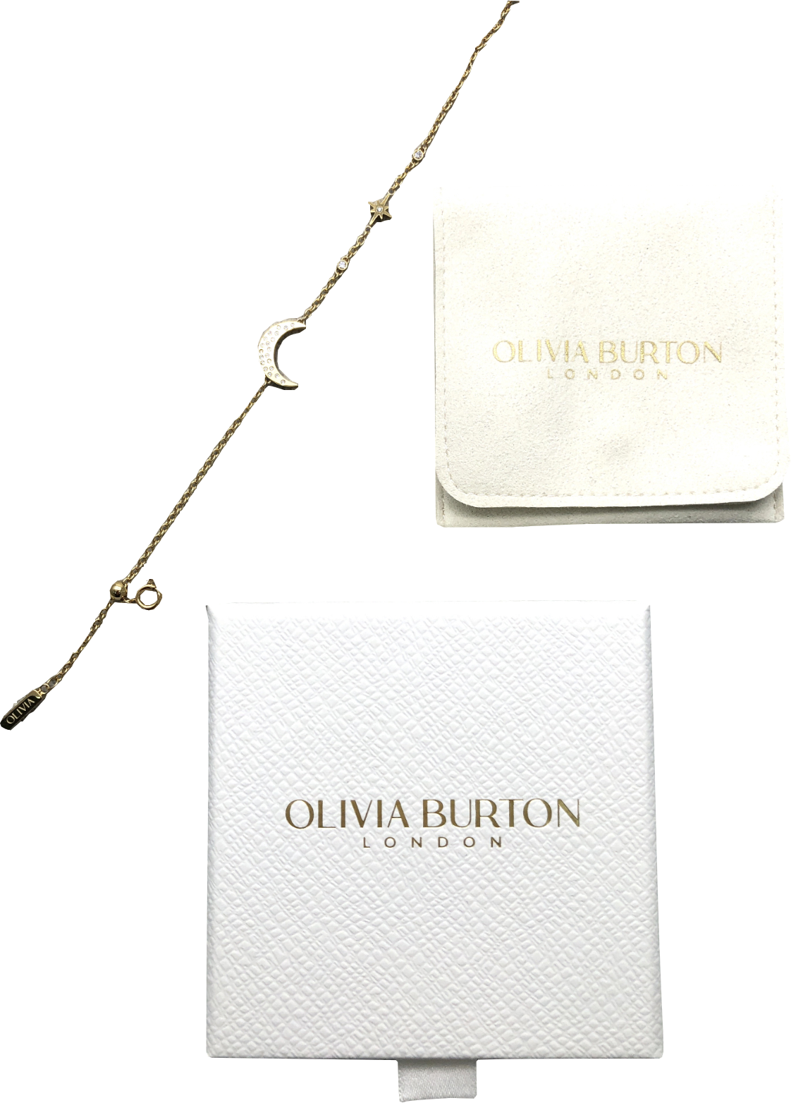 Olivia Burton Metallic Celestial North Star & Moon Gold Bracelet One Size