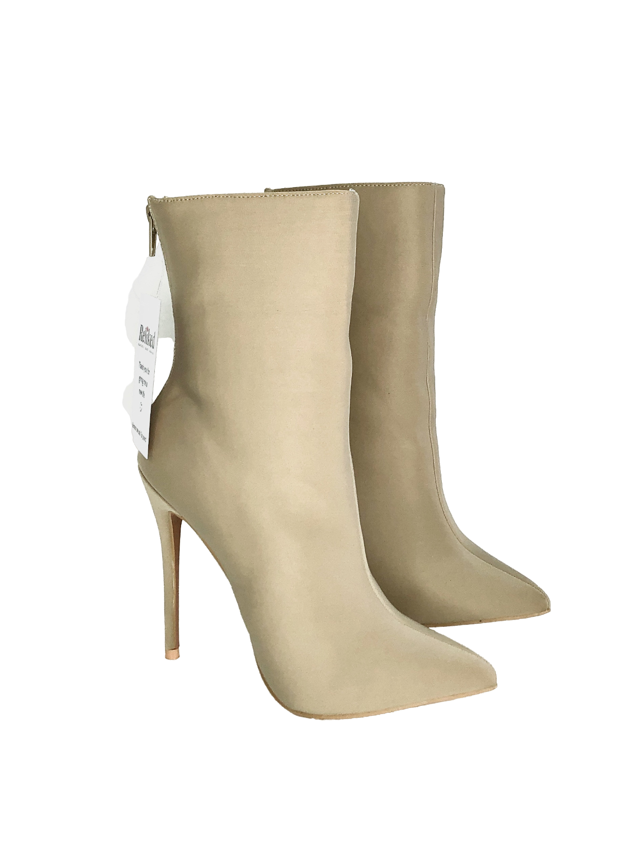 boohoo Beige Stiletto Heeled Boots UK 3 EU 36 👠