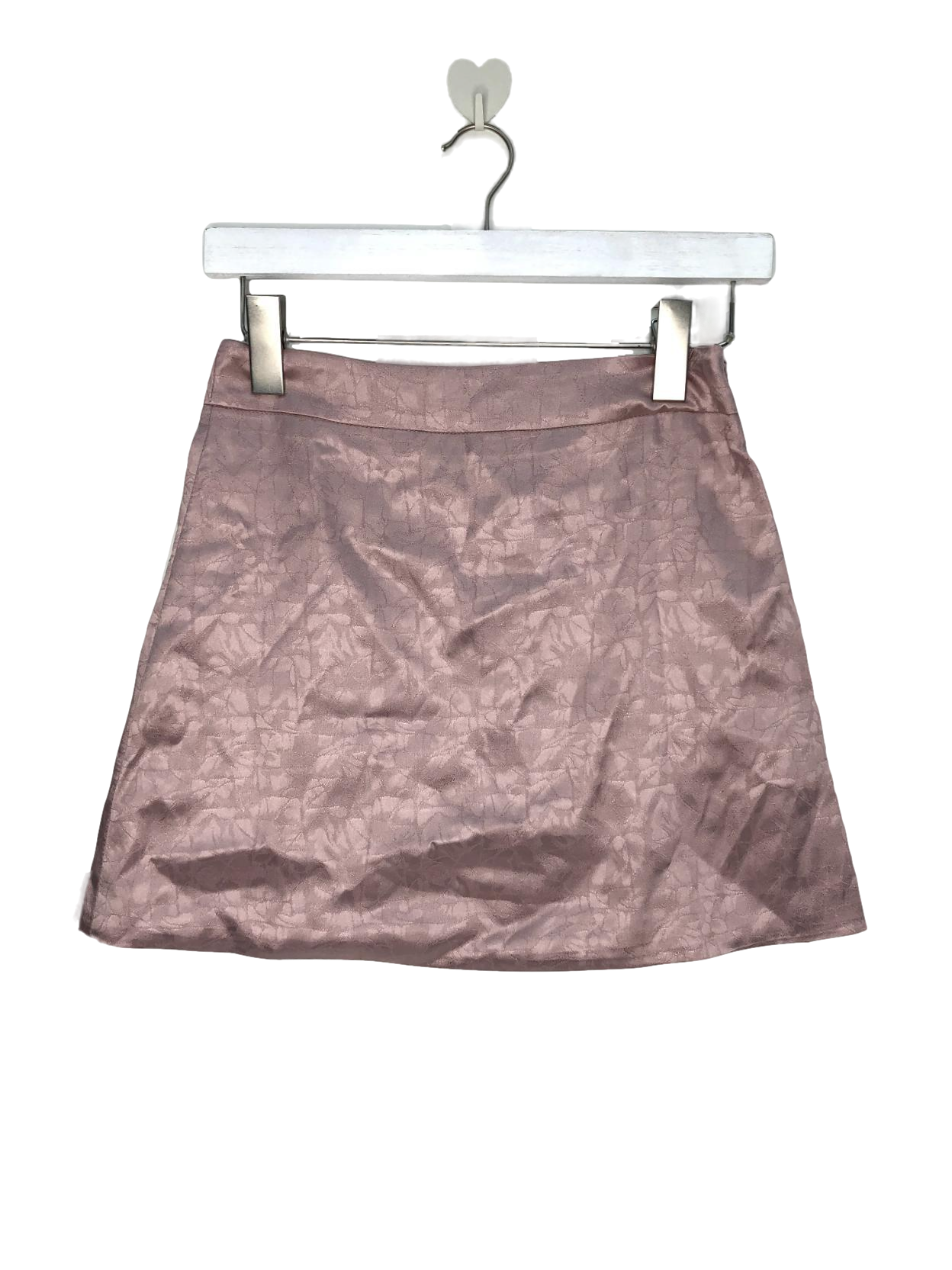 Elsie & Fred Pink Marla A-line Satin Jacquard Mini Skirt UK XS