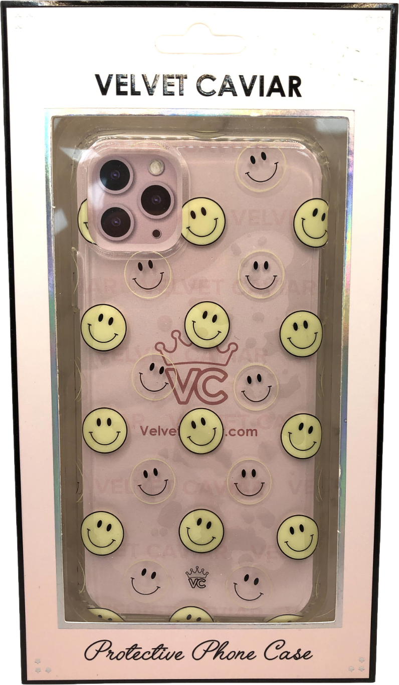 Velvet Caviar Multicoloured Smiley Clear Phone Case - Iphone 11 Pro Max
