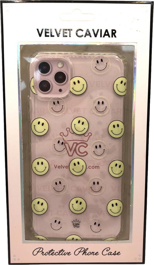 Velvet Caviar Multicoloured Smiley Clear Phone Case - Iphone 11 Pro Max