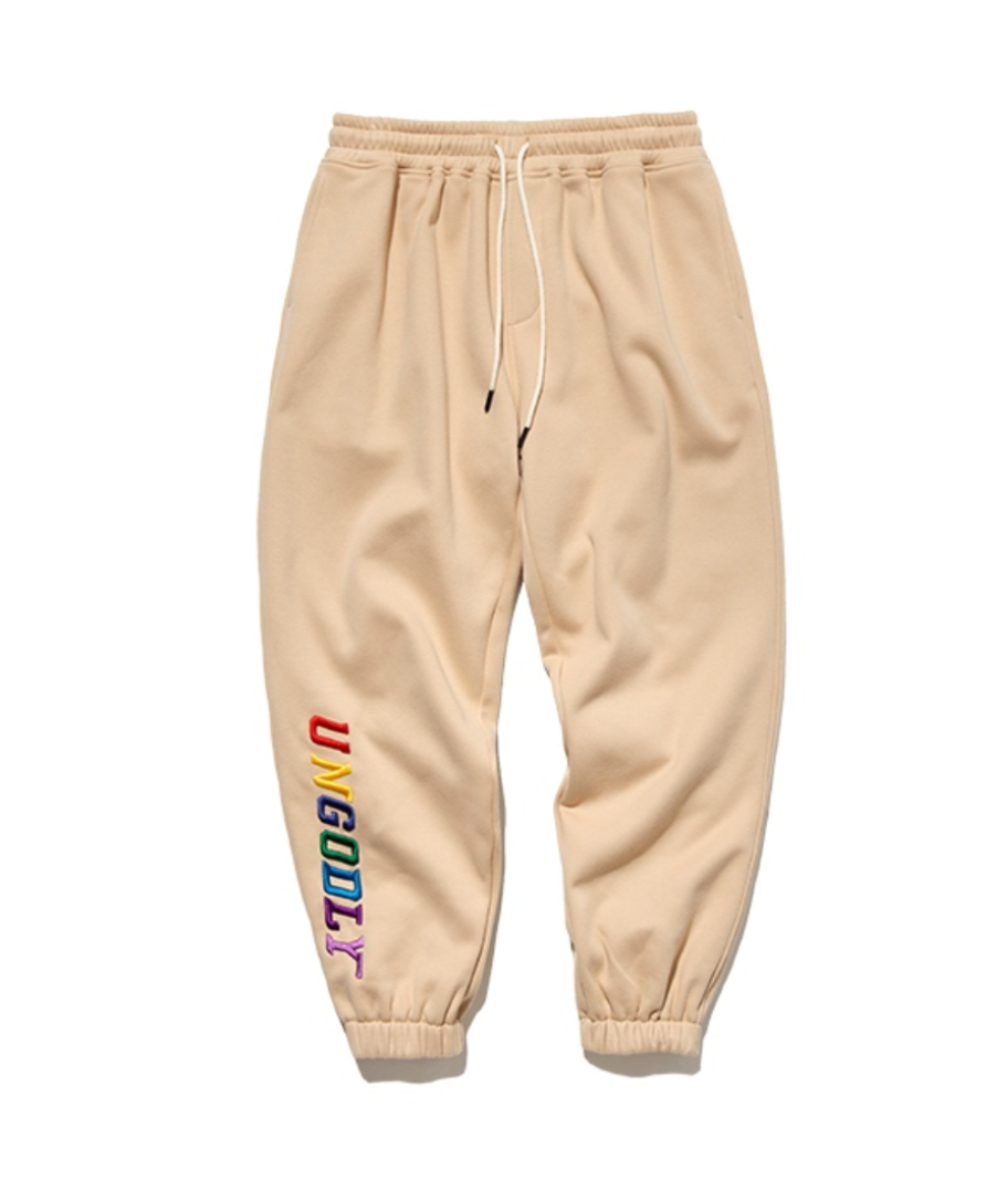 CGI Clothing Beige Ungodly Joggers UK S