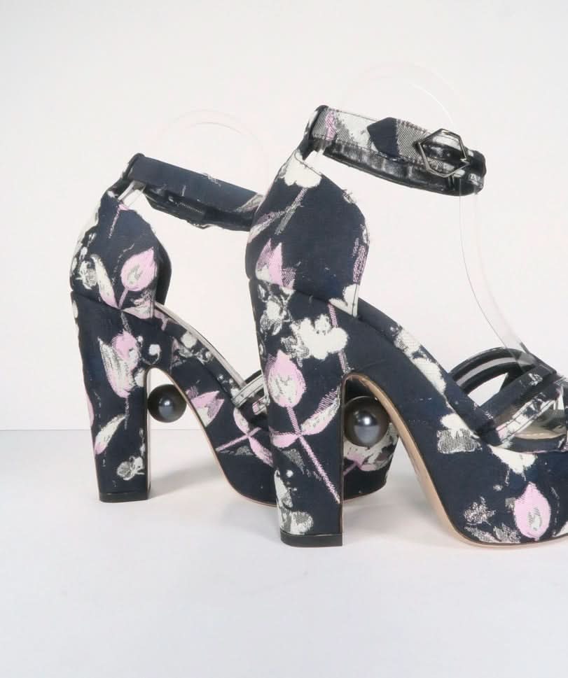 NICHOLAS KIRKWOOD BLUE 'JACQUARD' PLATFORM Strap SANDAL UK 3.5