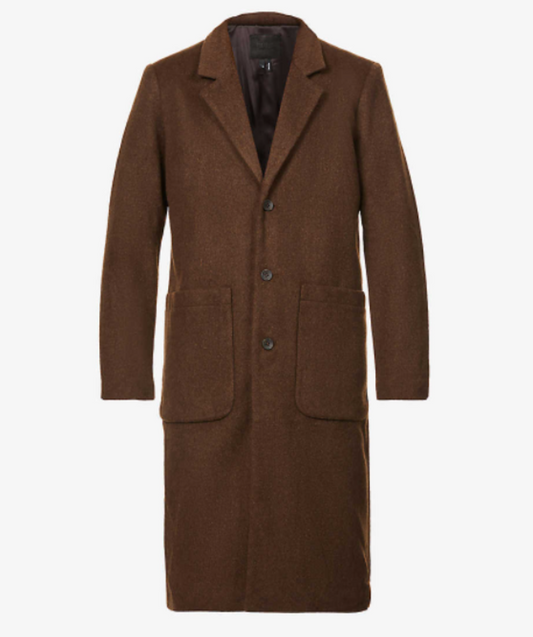 Paige brown 'macdougal' woven coat UK XL