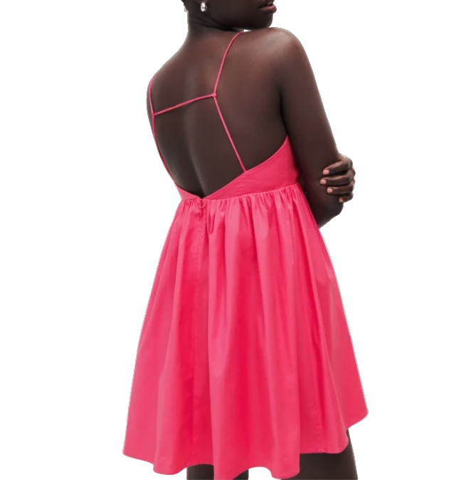 Reformation Bright Pink Strappy Amara Mini Dress BNWT UK M