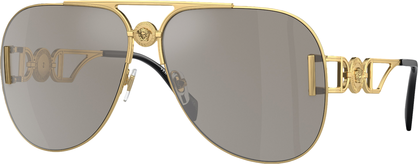 Gianni Versace Metallic Gold Medusa Logo Ve 2255 Sunglasses in case
