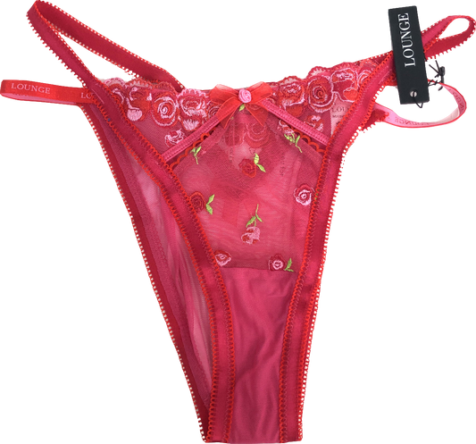 Lounge Underwear Pink Blush Embroidered Briefs UK S