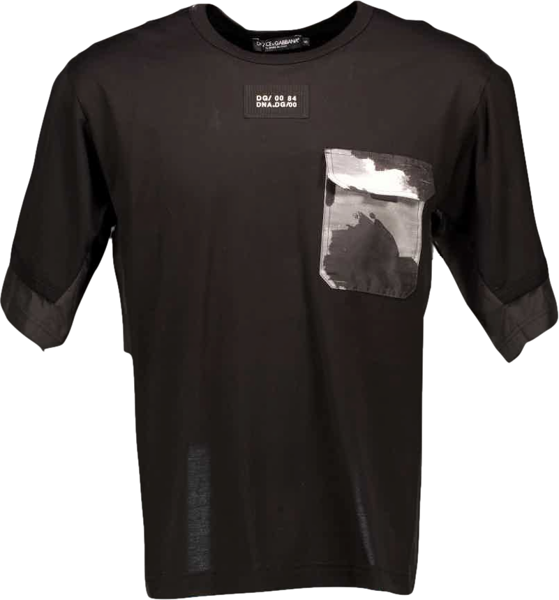 Dolce & Gabbana Black Camouflage-print Pocket T-shirt UK S