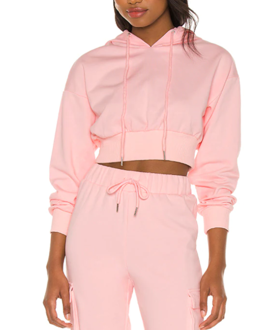 Superdown pink 'angelia' cropped hoodie UK XS
