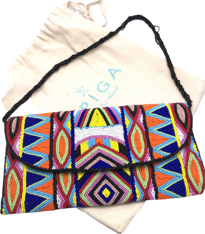 Aspiga Multicoloured Beaded Clutch Bag