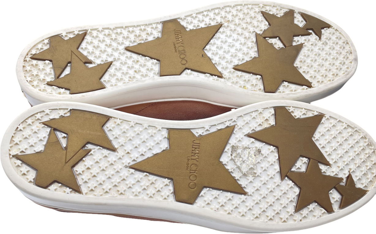 Jimmy Choo Beige Patent & Suede  Miami Sneakers UK 4 EU 37 👠