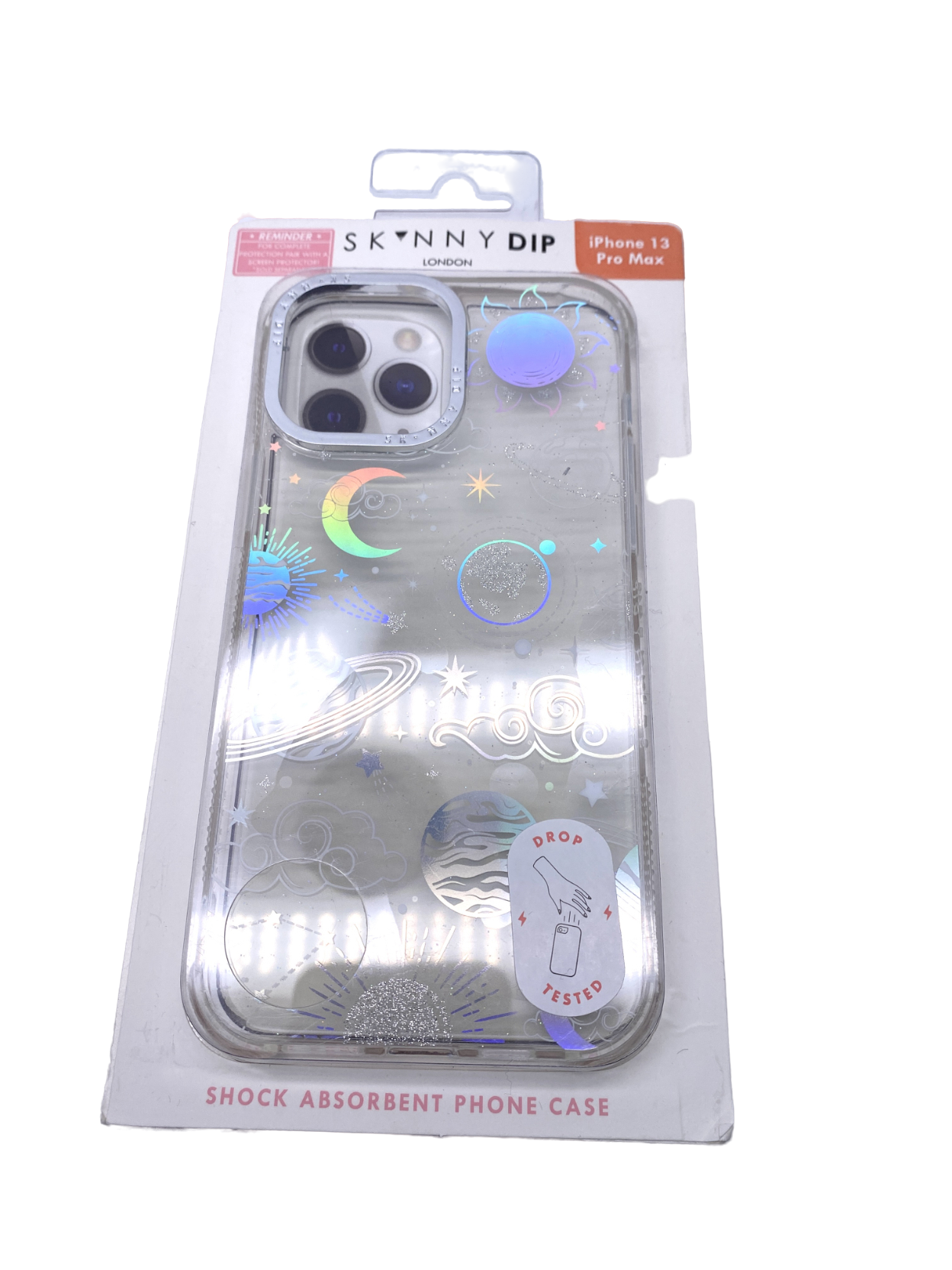 Skinnydip Metallic Silver Galaxy Shock Case Iphone 13 Pro Max One Size