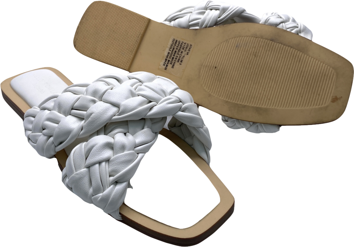 For JustFab White Kelly Rowland Braided Sandals UK 6