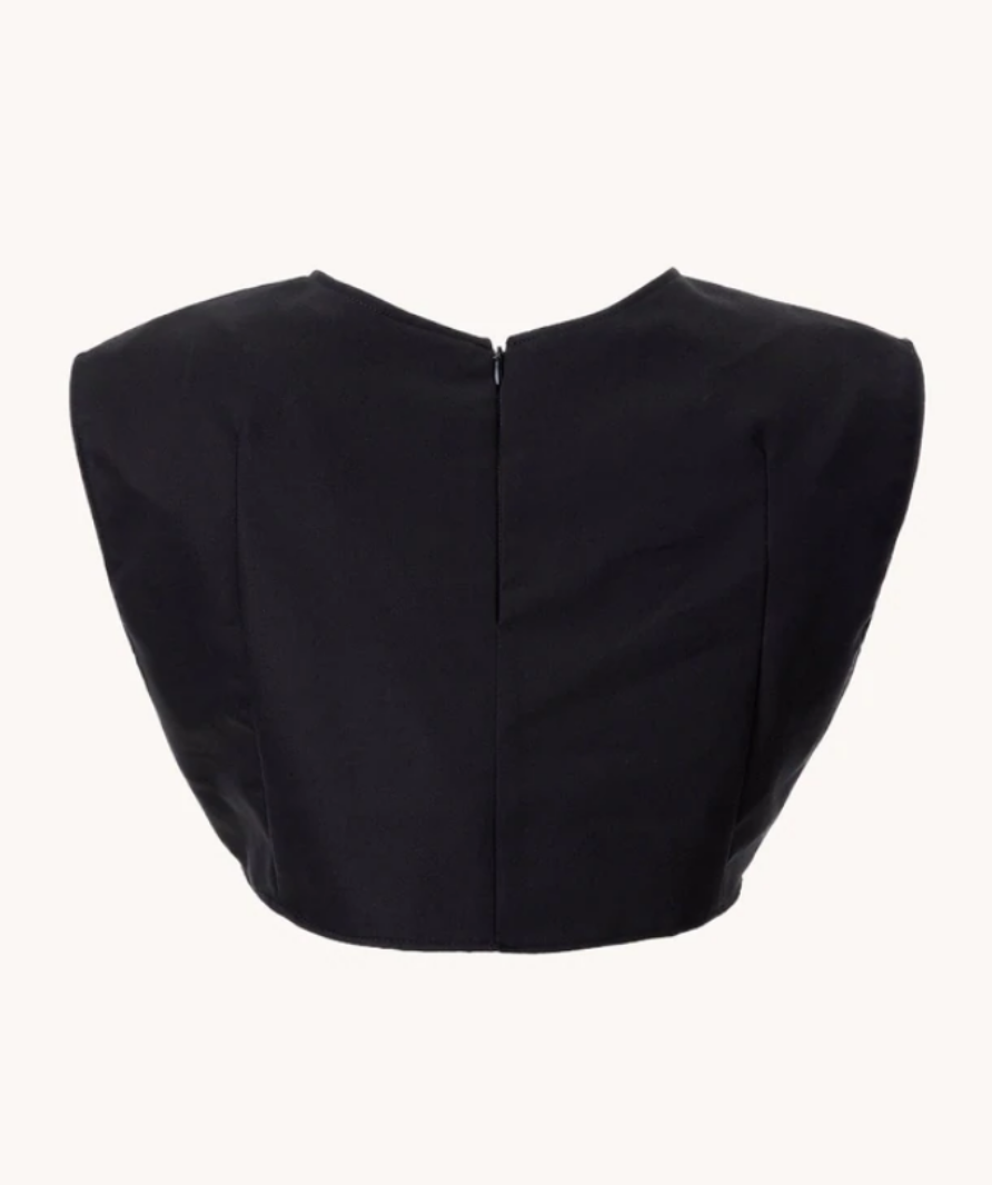 SKRT Black Milla Cropped Top UK XS