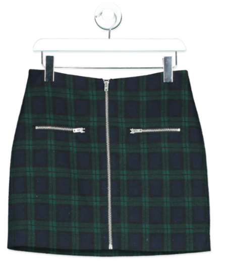Madewell Green Plaid Flannel Mini Skirt UK 6