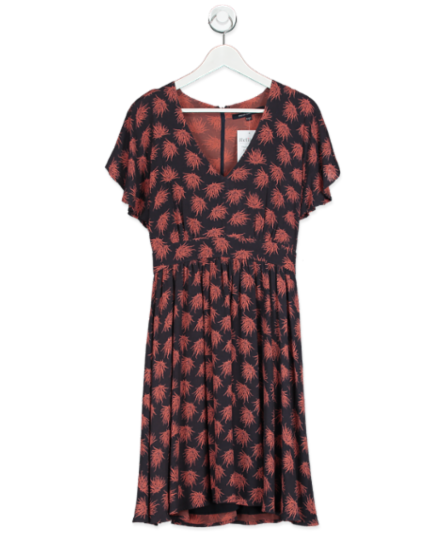 French Connection Black And Orange Print Mini Dress UK 8