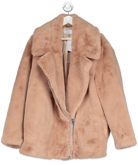 Asos Design Camel Faux Fur Coat UK 18