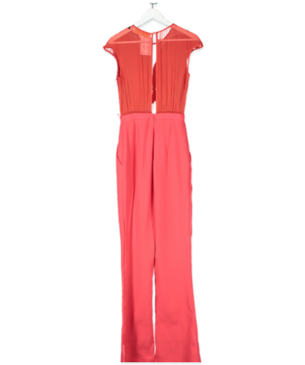ELISABETTA FRANCHI Red Lace Detail Top Jumpsuit UK 8