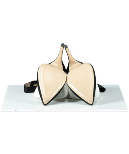 By Anabelle Black Satin Bow Detail Court Heels UK 8 EU 41 👠