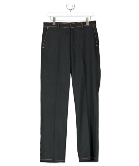 Moné Black Tailored Trousers With Orange Stitching Detail UK L