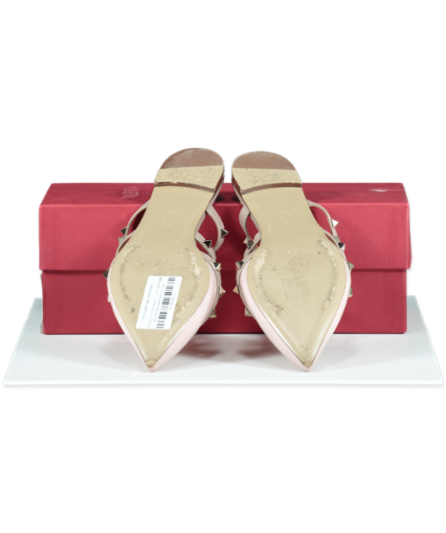 Valentino Garavani Pink Rockstud Patent Leather Mules UK 6 EU 39 👠