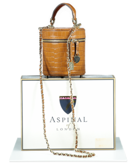 Aspinal Of London Brown Pandora Crocodile-embossed Leather Bag