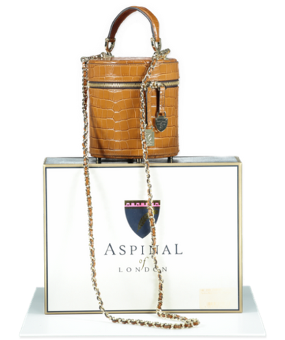 Aspinal Of London Brown Pandora Crocodile-embossed Leather Bag