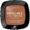 loreal paris Infallible 24h Longwear Soft Matte Bronzer 450 Deep Tan 90ml