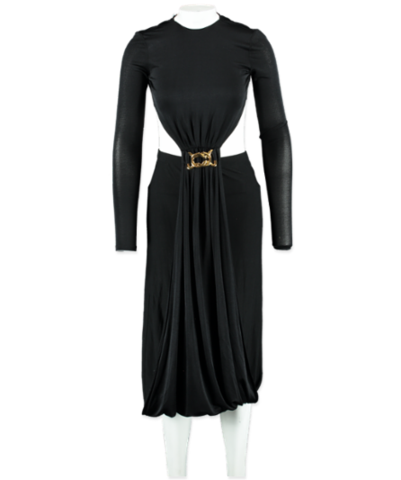Dodo Bar Or Black Belted Maxi Dress UK 12