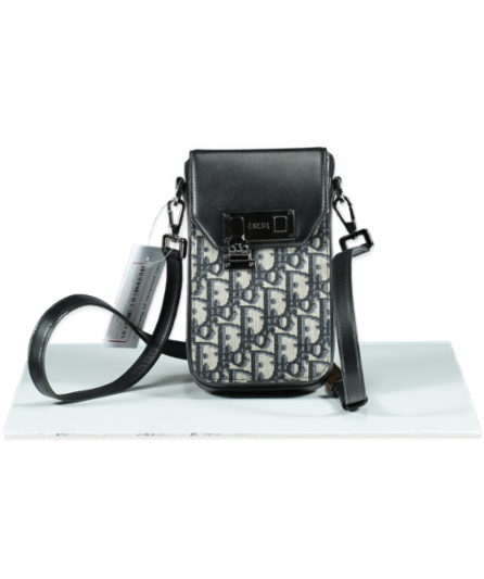 Dior Black Monogram Oblique Cross Body Pouch Bag