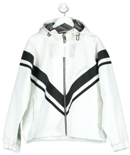 KHRISJOY Multicoloured Cream Jacket With Black Diagonal Stripes UK M