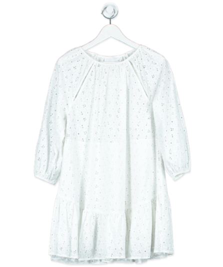 Raquette White Broderie Drop Waist Dress UK S