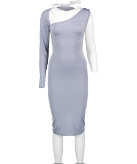 Ntwrkd Grey Cut Out One Sleeve Midi Dress UK 6